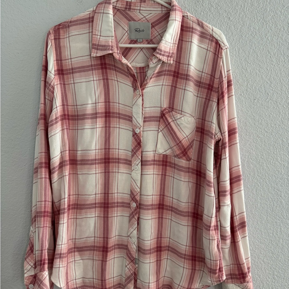 Rails Pink Plaid Button Down Shirt soft cotton